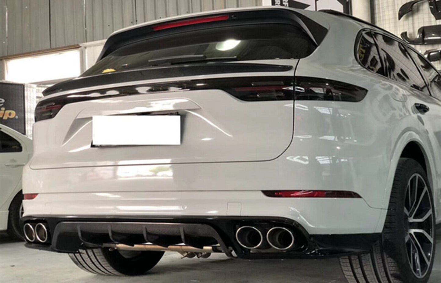 1Set Carbon Fiber Rear Trunk Spoiler Lip Wing For Porsche Cayenne Coupe 2018-22