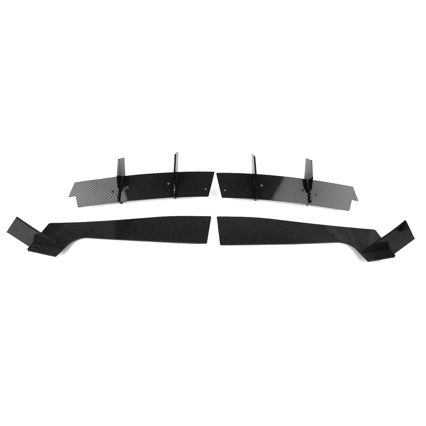 1Set Rear Bumper Diffuser Lip Kit For Ford Mustang 2015-2021 Carbon Fiber Look