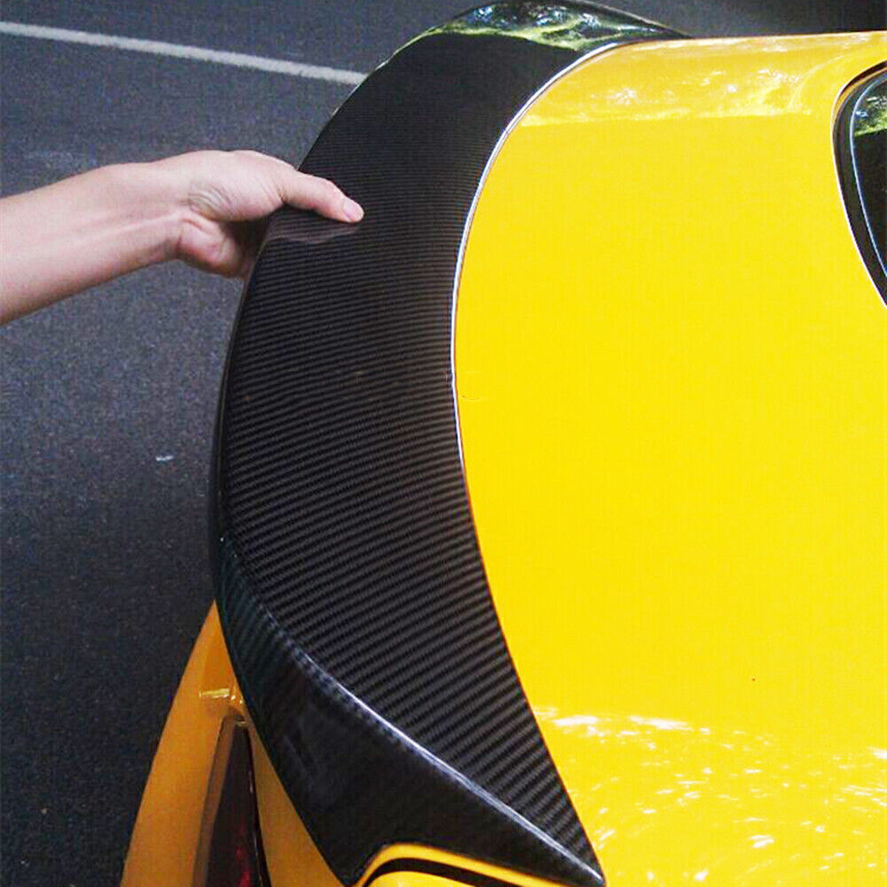 1Pc Carbon Fiber Car Rear Trunk Spoiler Wing Lip For Hyundai 2009-2013 2DR Black