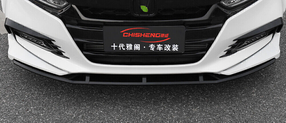 1Set Front Bumper Spoiler Cover Trim +Rear Diffuser Black For Honda Accord 2018+
