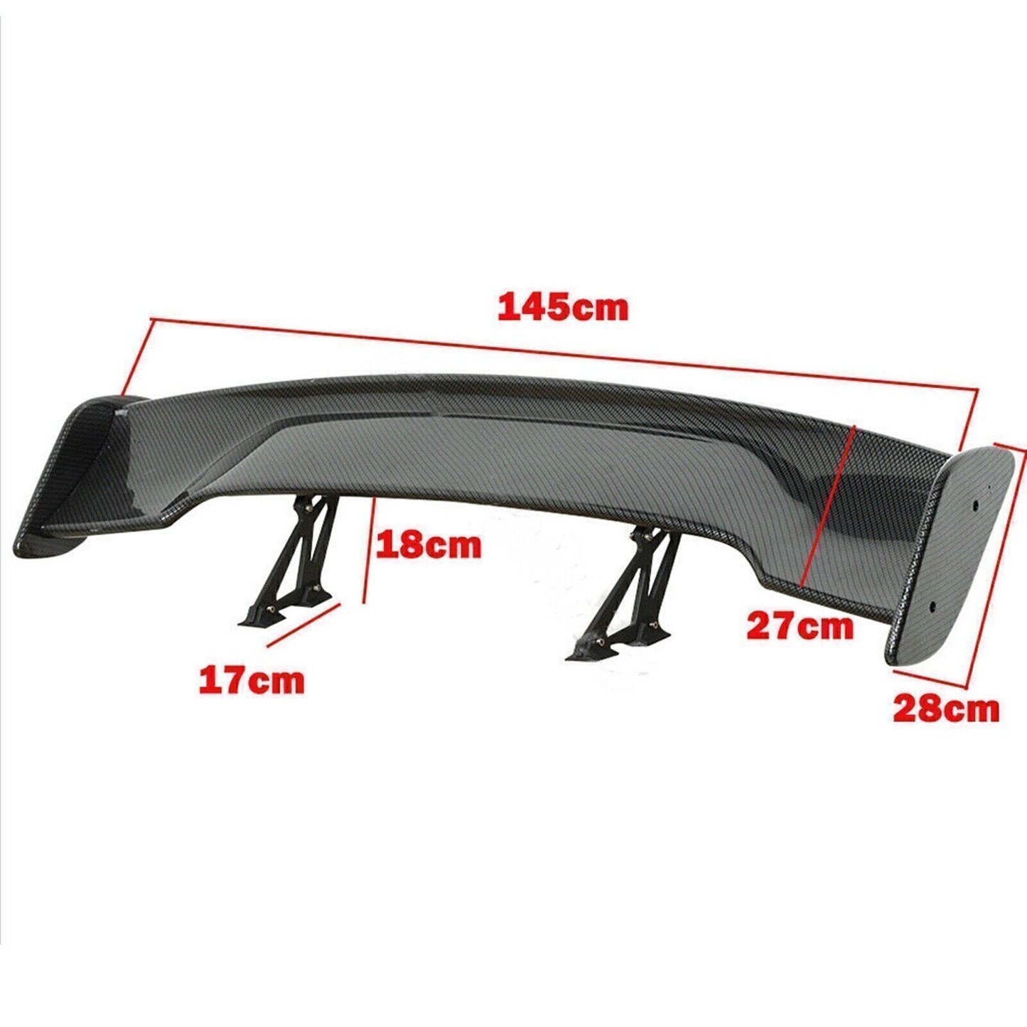 1x Black Carbon Fiber Racing Rear Trunk Spoiler Lip For 57'' 3D 3DI GT Universal