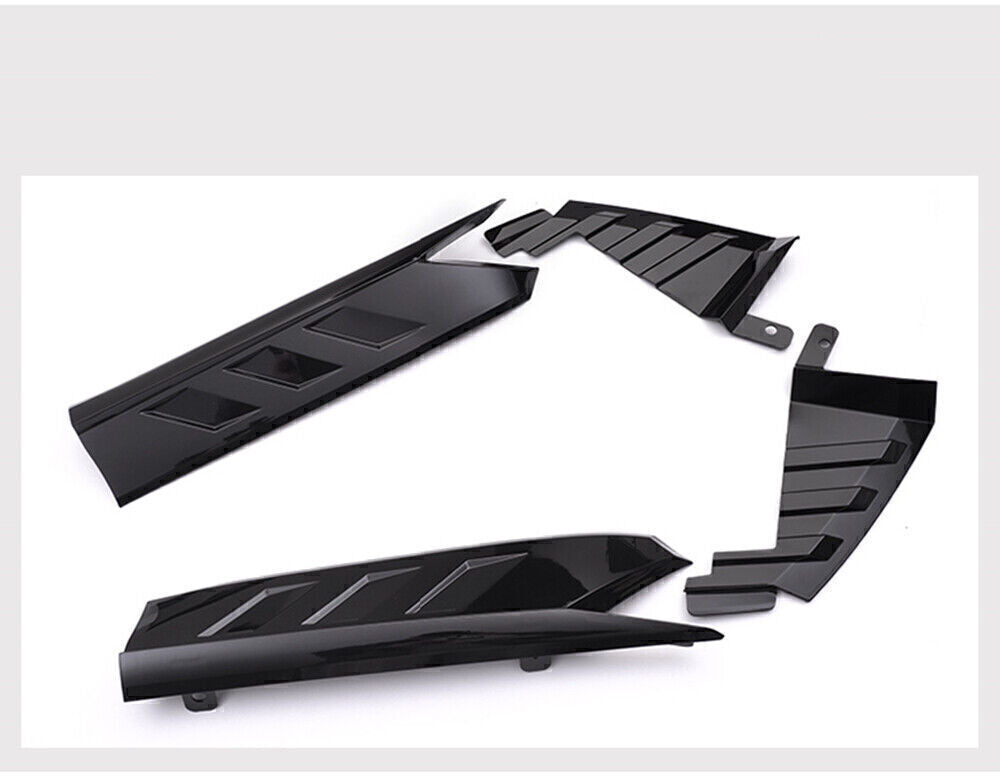 1Set Black Front Bumper Spoiler Rear Side Cover Lip Kit For Honda Accord 18-20