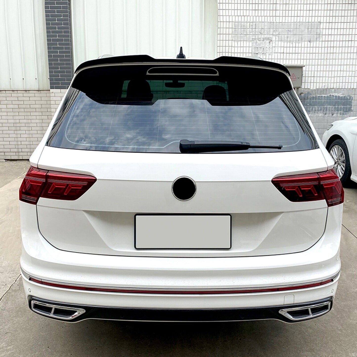 1Set Rear Trunk Spoiler Lip Kit For VW Tiguan R-Line 2017-2023 Carbon Fiber Look
