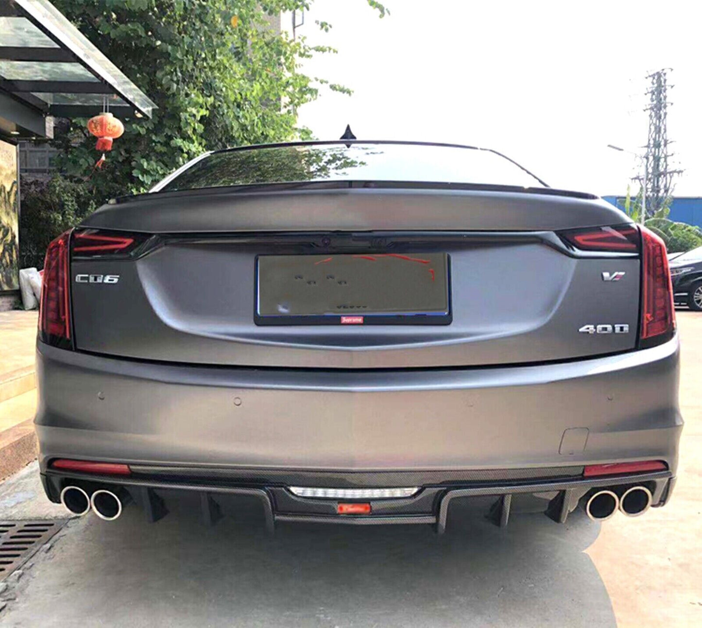 1Set Glossy Black Rear Bumper Diffuser Spoiler For Cadillac CT6 2016 2017-2020