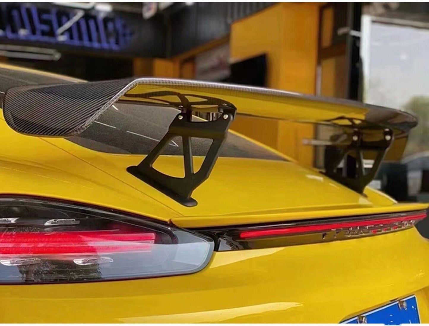 Car Rear Bumper Spoiler Roof Wing For Porsche Cayman 981718 GT4 Carbon Fiber