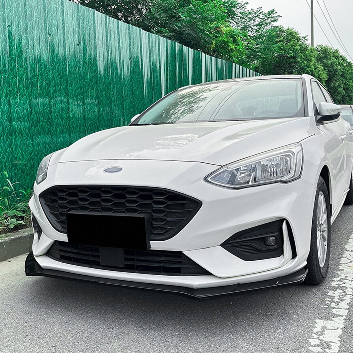 1Set Front Bumper Spoiler Lip Kit For Focus MK4 ST Line 2019-2022 Glossy Black