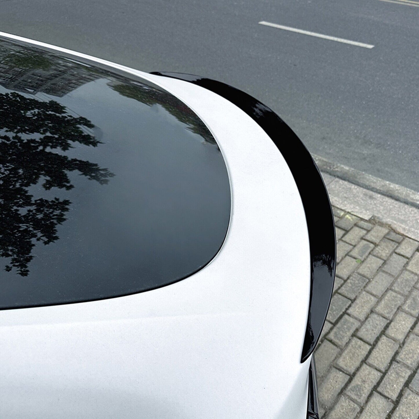 1Pc Rear Trunk Spoiler Wing Lip For Tesla Model Y 2020 2021-2024 Gloss Black