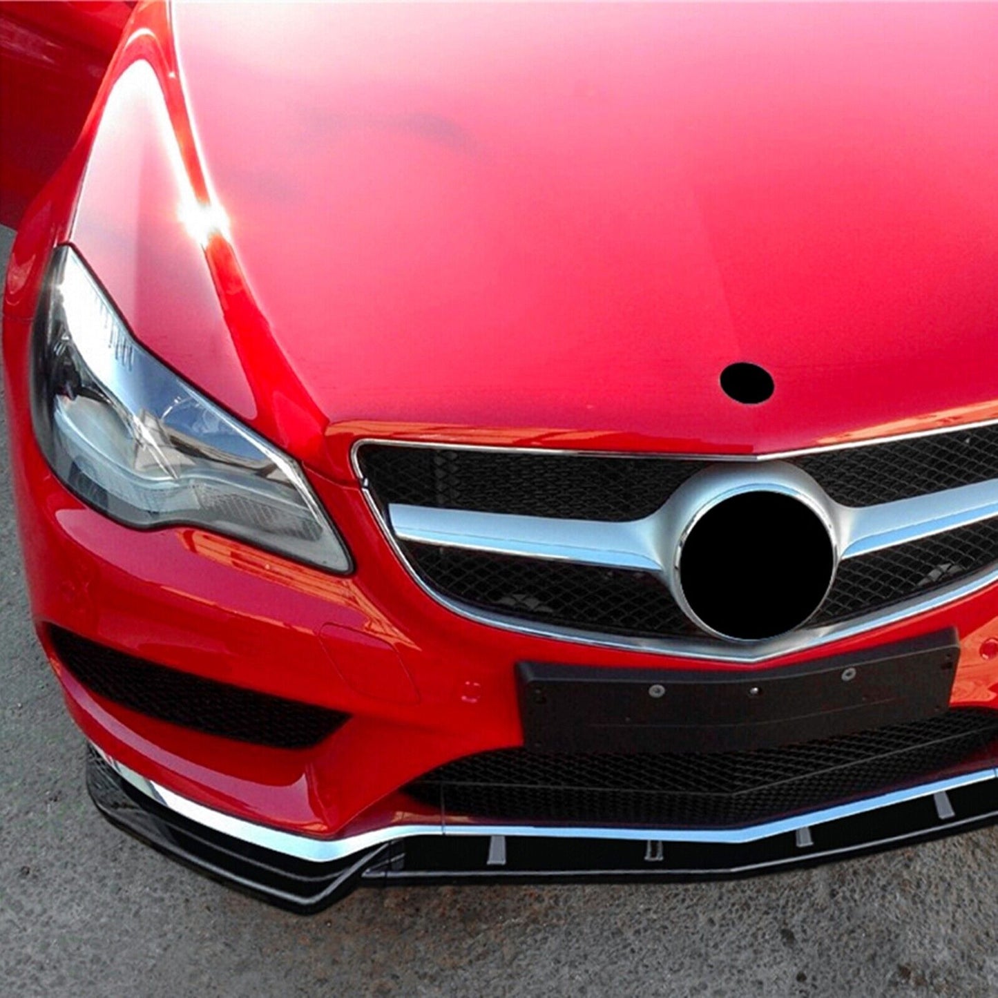 3Pcs Front Bumper Spoiler Lip For Benz E Class Coupe C207 2013-2016 AMG Black