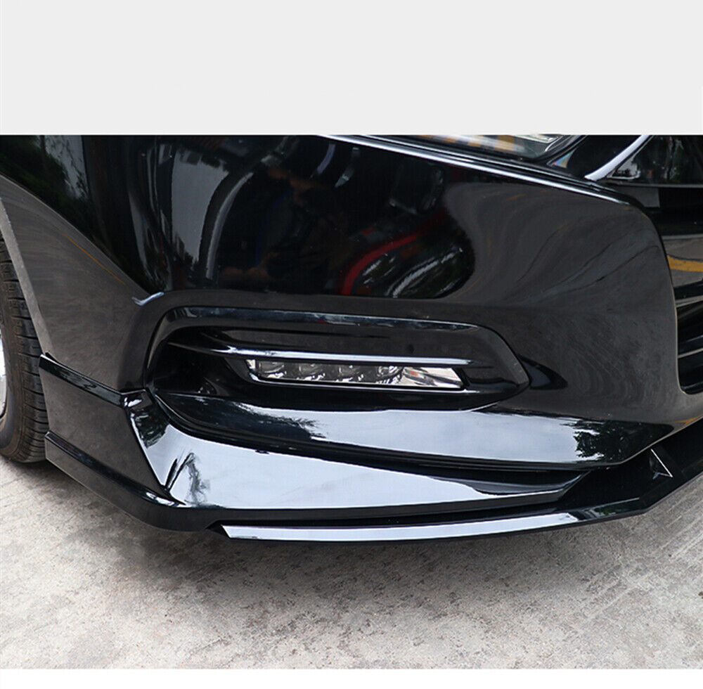 1Pair Black Front Bumper Side Cover Trim Molding Kit For Honda Accord 2018-2020
