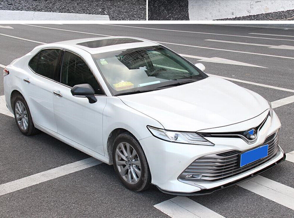 1Set Carbon Fiber Look Front Bumper Lip Trim For Toyota Camry L LE XLE 2018-2019