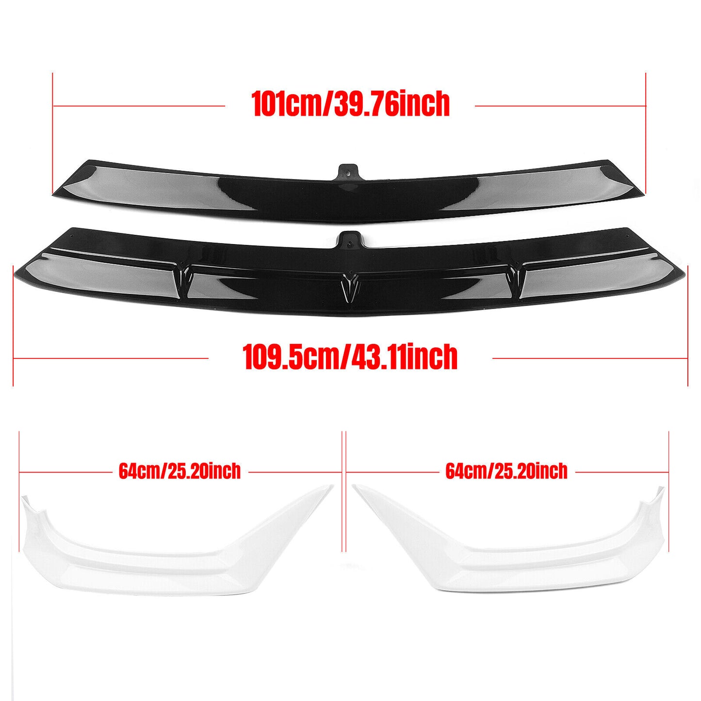 Front Bumper Spoiler Side Cover For Benz C Class W206 Sport 2022-23 Black+White