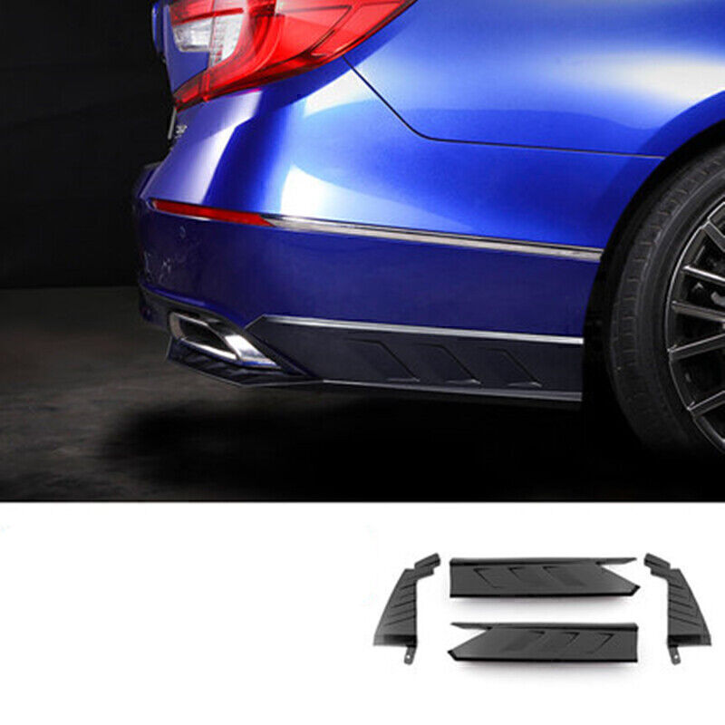 1Set Black Rear Bumper Side Cover Lip Kit + Exhaust Pipe For Honda Accord 2018+