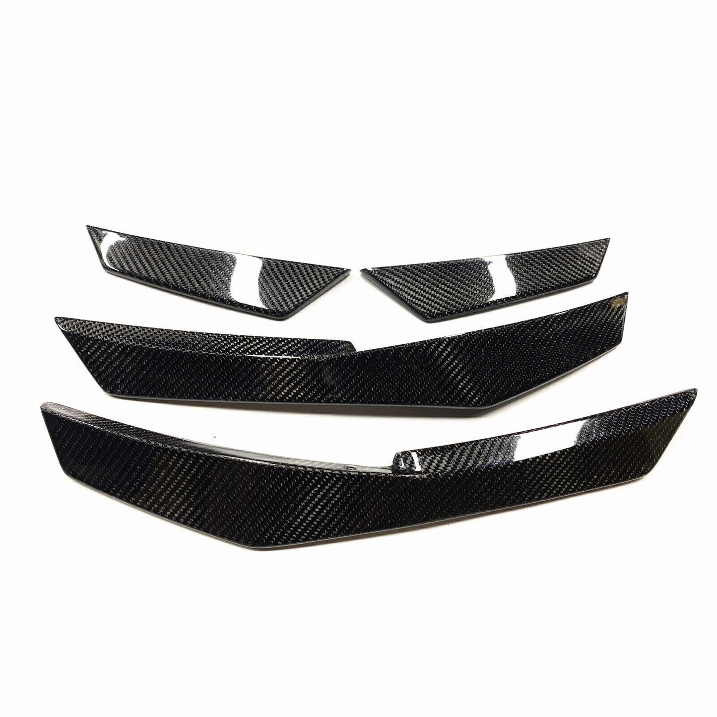 1Set Front Bumper Side Splitter Fin Trim Carbon Fiber For Audi R8 2 Door 2016-20
