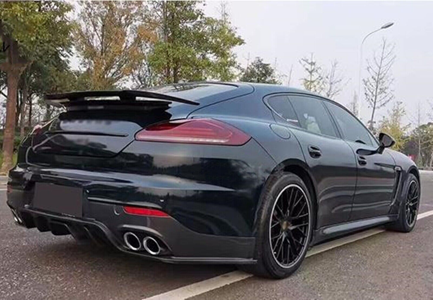 1Pc Carbon Fiber Rear Trunk Spoiler Wing For Porsche Panamera 970.2 2014-2016
