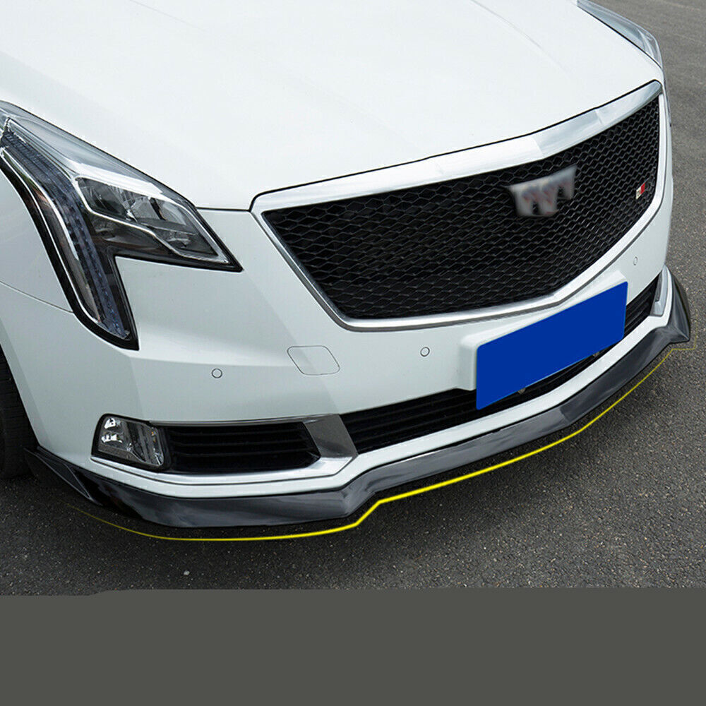 1Set Car Front Bumper Spoiler Splitter Lip For Cadillac XTS 2018-2019 Carbon Fiber