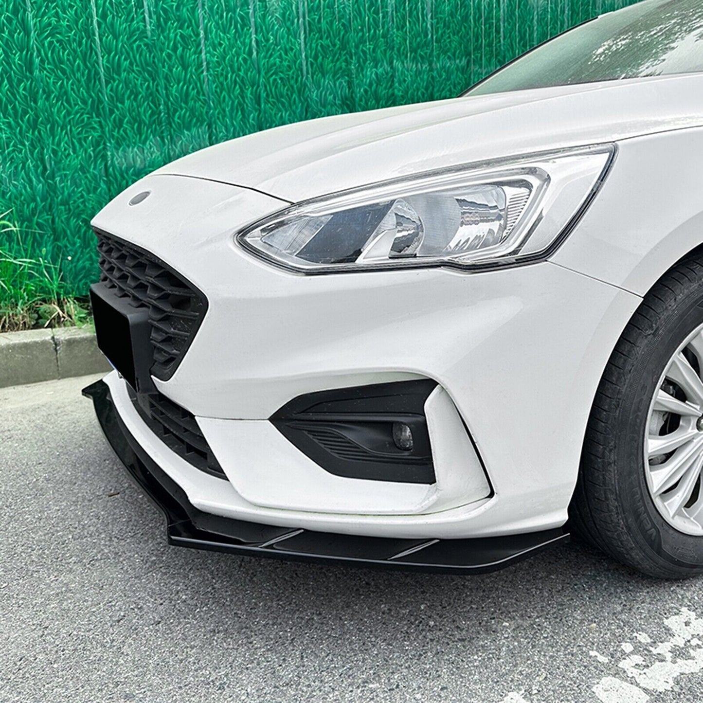 1Set Front Bumper Spoiler Lip Kit For Focus MK4 ST Line 2019-2022 Glossy Black