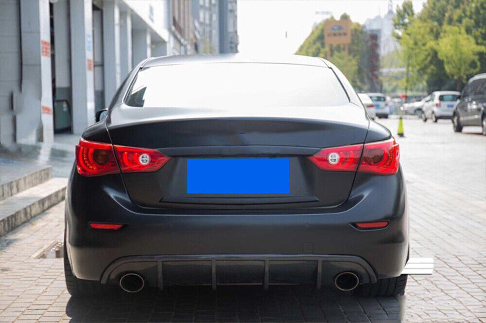 1 Set Carbon Fiber Black Rear Bumper Diffuser Lip kit For Infiniti Q50 2014-2017