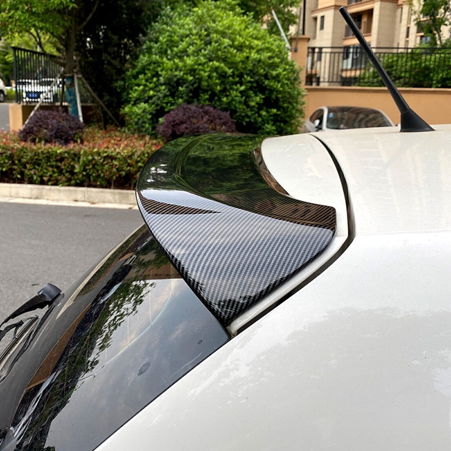 1x Rear Trunk Spoiler Wing Lip For VW Polo MK5 6R 6C 2009-2017 Carbon Fiber Look