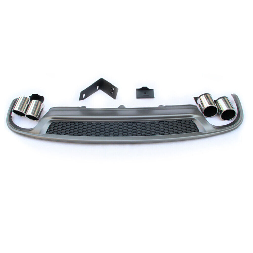 1 Set Rear Bumper Diffuser & Exhaust Tip For Audi A4 B8.5 Sedan 2013 2014-2016