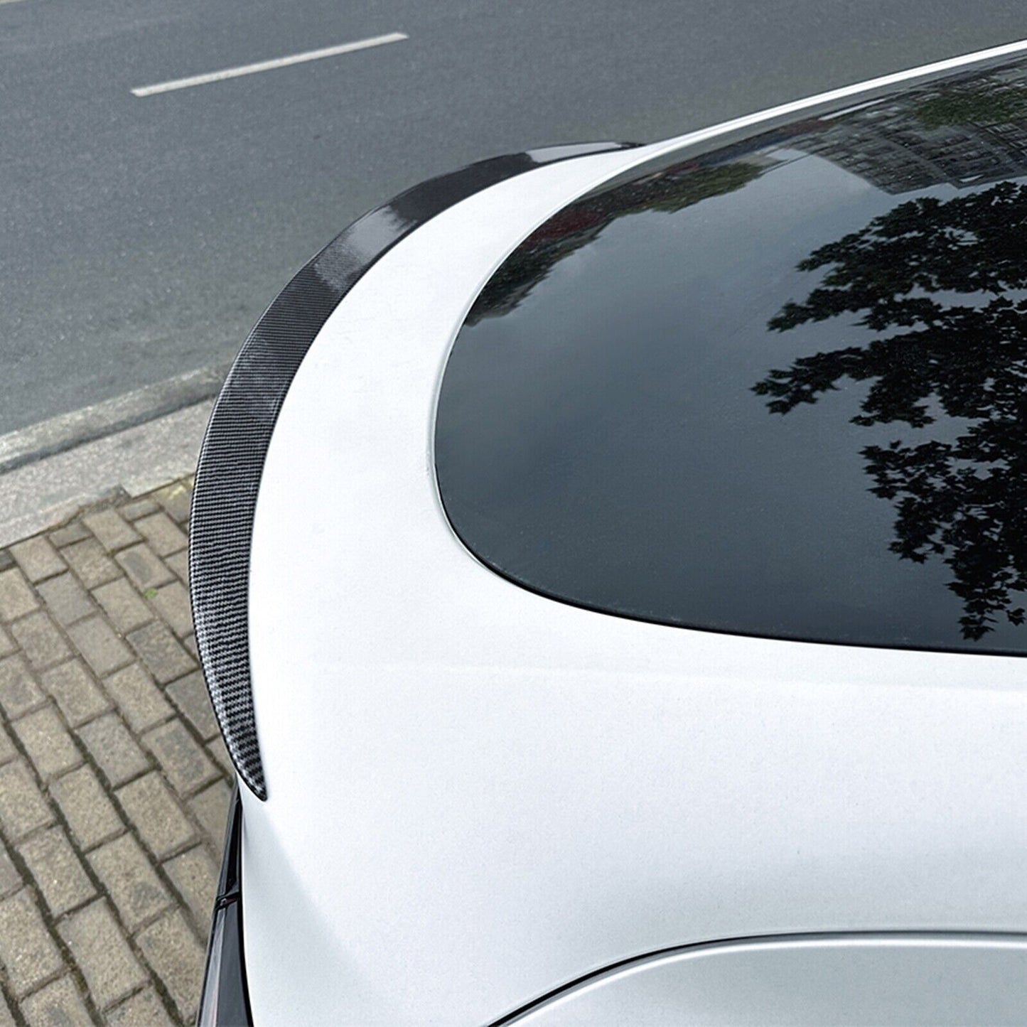 1x Rear Trunk Spoiler Wing Lip For Tesla Model Y 2020 -2024 Gloss Carbon Look