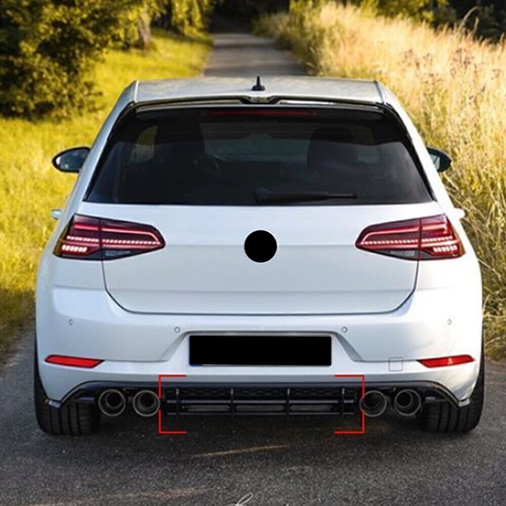 Rear Bumper Diffuser Spoiler Shark Fin For Volkswagen VW Golf 7.5 R 2017-2020