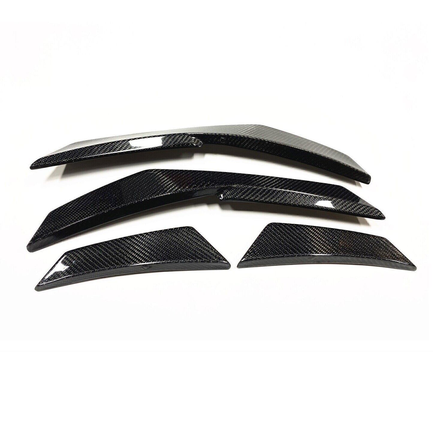 1Set Front Bumper Side Splitter Fin Trim Carbon Fiber For Audi R8 2 Door 2016-20