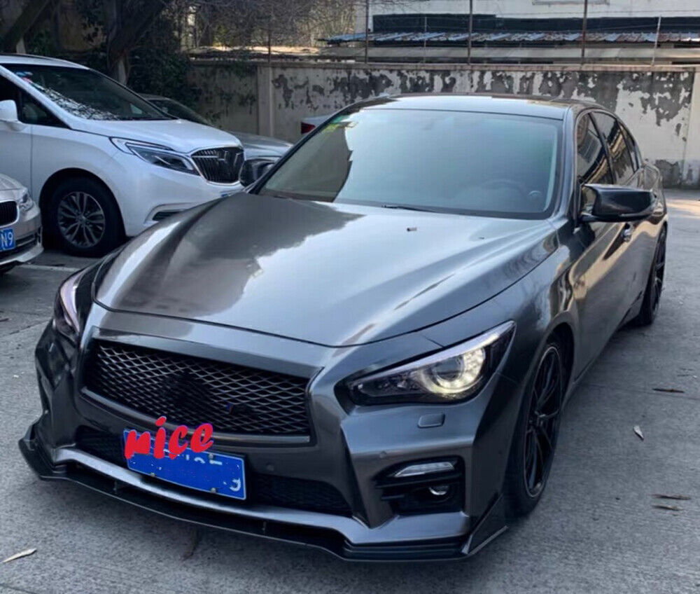 1Set Front Rear Spoiler Wing Lip Side Mirror Cover Kit For Infiniti Q50 2014-17