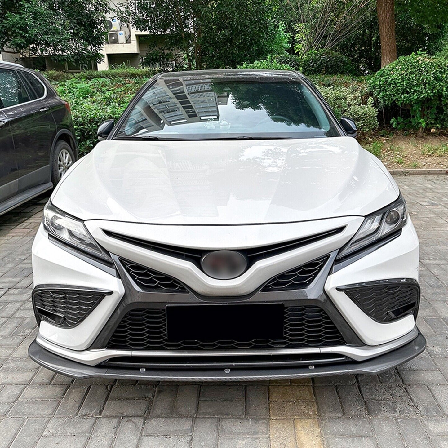 1Set Front Bumper Spoiler Lip Kit For Toyota Camry XV70 Sport 2021-2023 Carbon Fiber