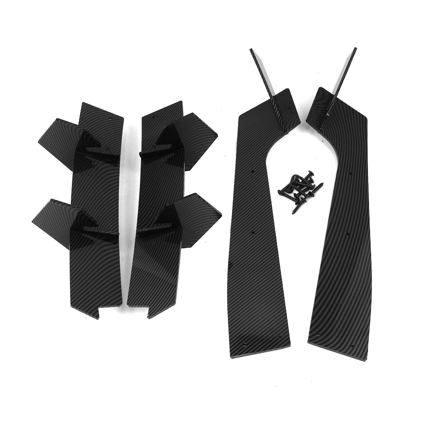 1Set Rear Bumper Diffuser Lip Kit For Ford Mustang 2015-2021 Carbon Fiber Look