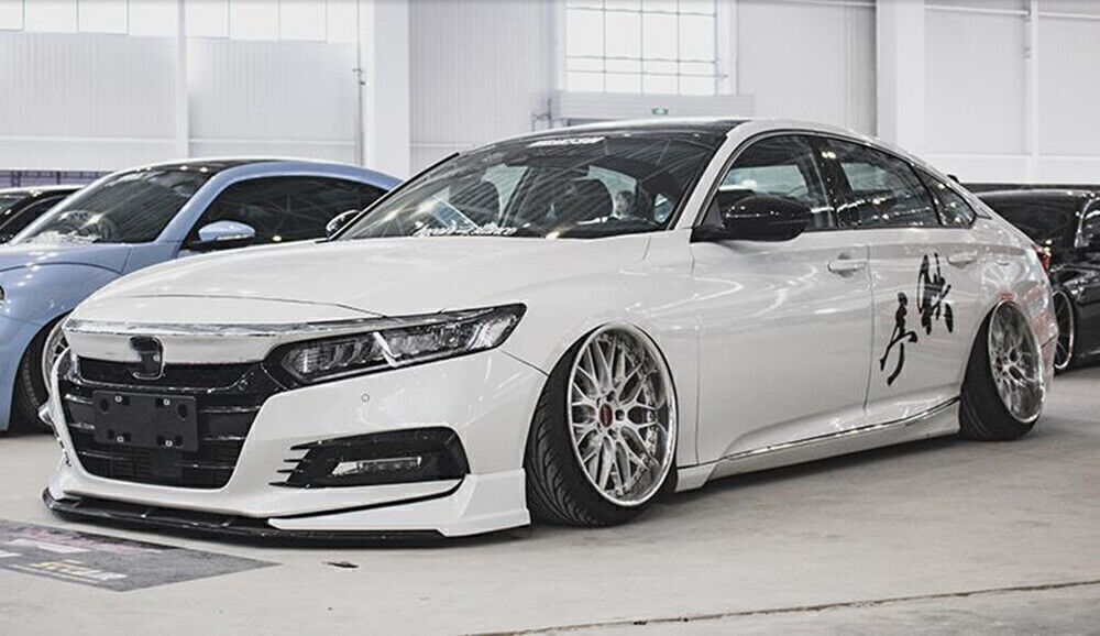 White Front +Rear Spoiler Surround Side Cover Trim For Honda Accord 2018-2020