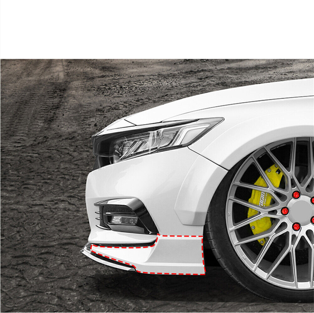 White Front +Rear Spoiler Surround Side Cover Trim For Honda Accord 2018-2020