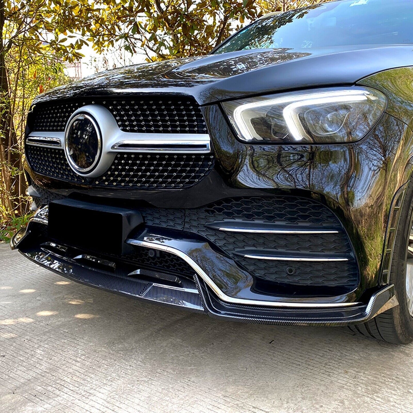 1Set Front Bumper Spoiler Lip For Mercedes Benz GLE W167 C167 2020-2023 CB Style
