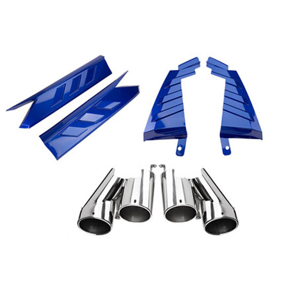 1Set Blue Rear Bumper Side Cover Lip Kit + Exhaust Pipe For Honda Accord 2018+