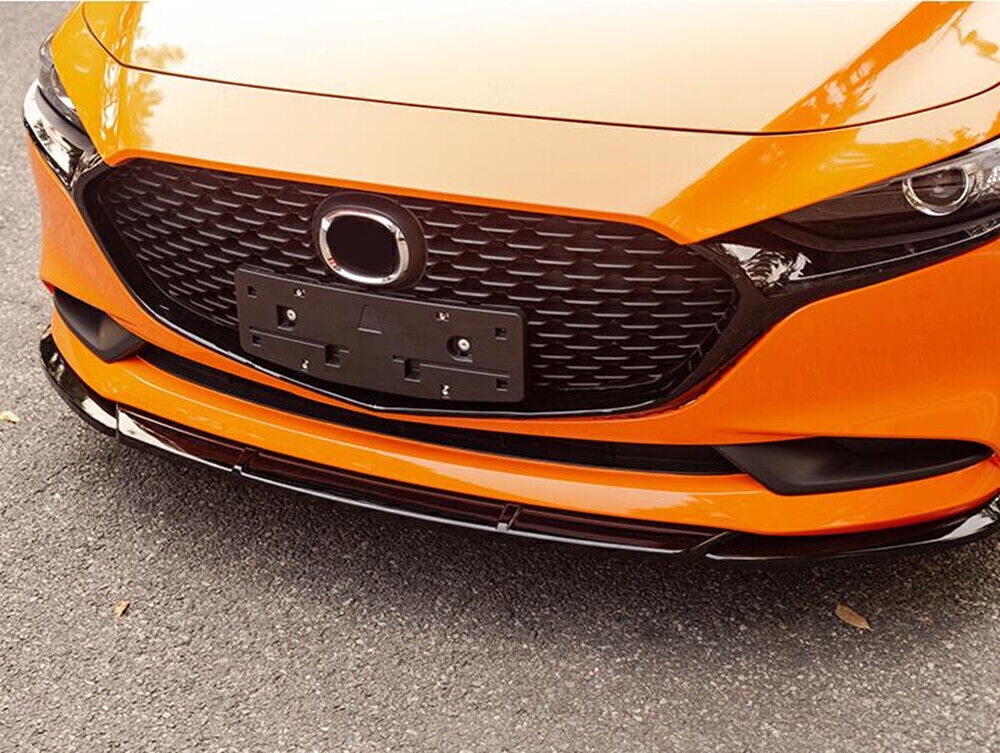 1Set Carbon Fiber Look Front Bumper Spoiler Lip For Mazda 3 Sedan Axela 2019-20