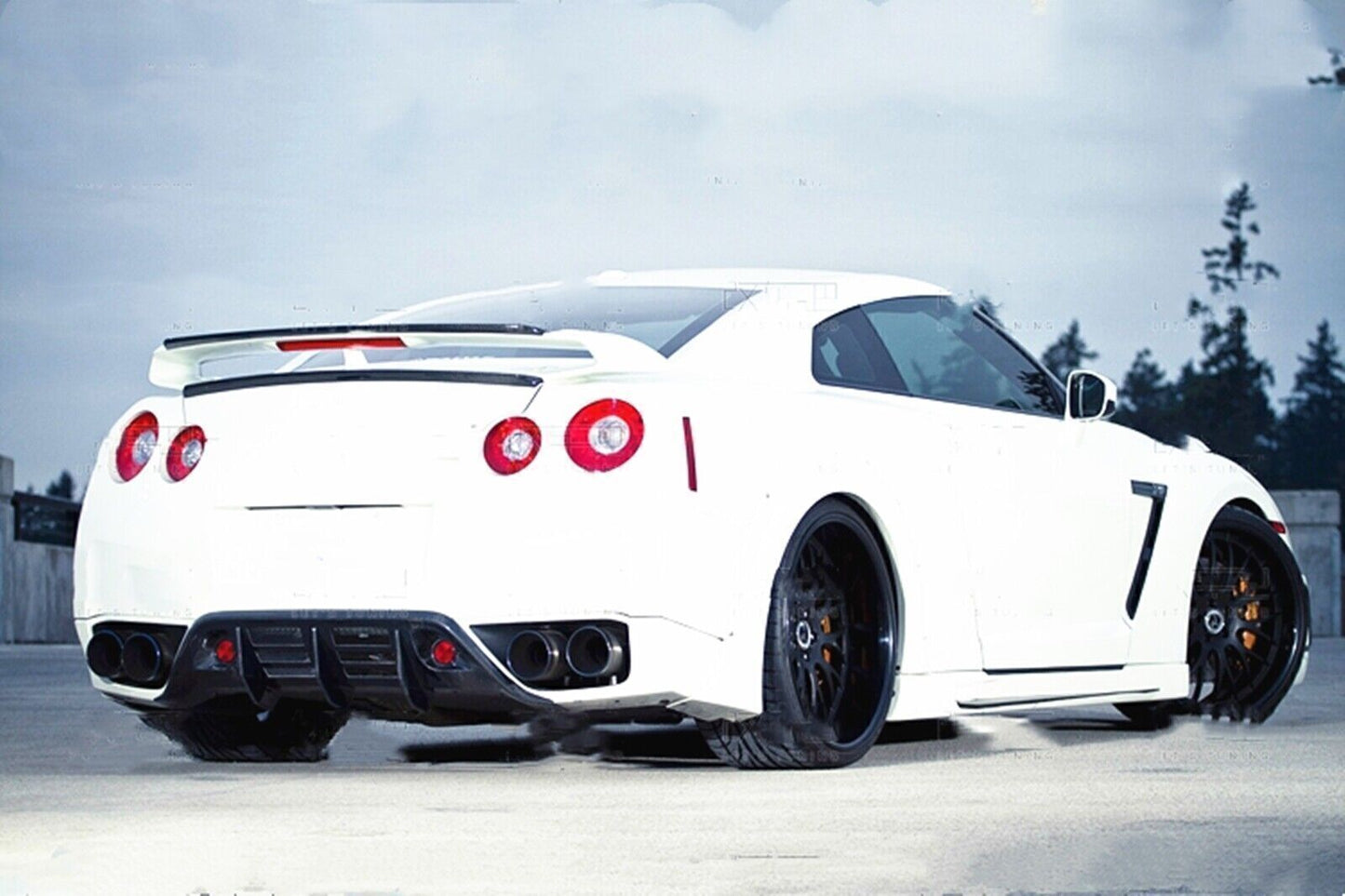 1Pc Carbon Fiber Rear Bumper Diffuser Lip For Nissan Skyline GTR GT-R 2008-2011