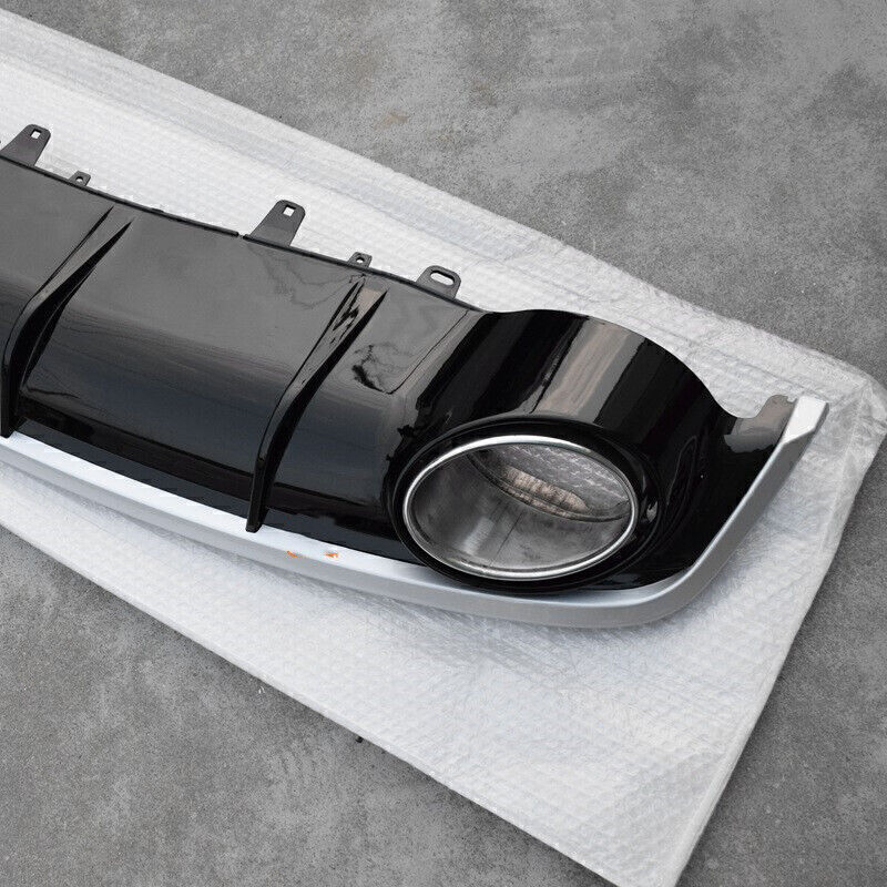 1Pc Car Rear Diffuser Wing Lip Cover Guard Glossy Black For Audi A7 2012-2015