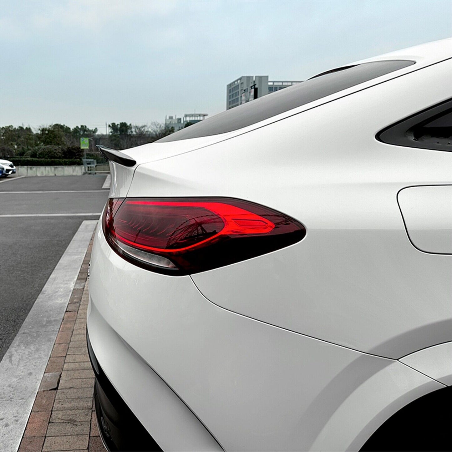 1Pc Rear Trunk Spoiler Lip Wing For Mercedes Benz GLE Coupe C167 2020-2023 Black