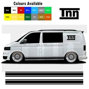 Side Stripe Stickers For VW Transporter T5 T6 T4 Sticker Decal Vinyl Camper DUB