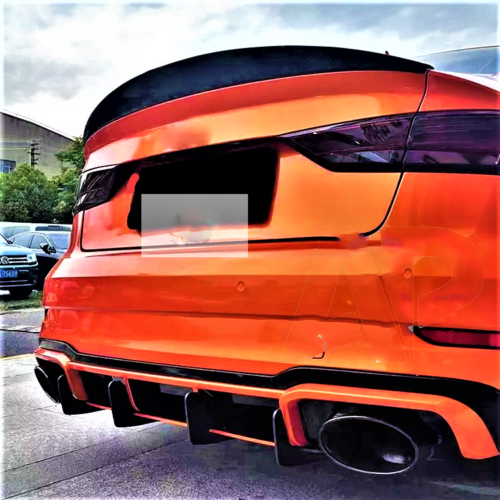 Fits Audi RS3 8V Saloon Rear Blade Style Diffuser 2017-2020 Spoiler Body Kit A3 S3