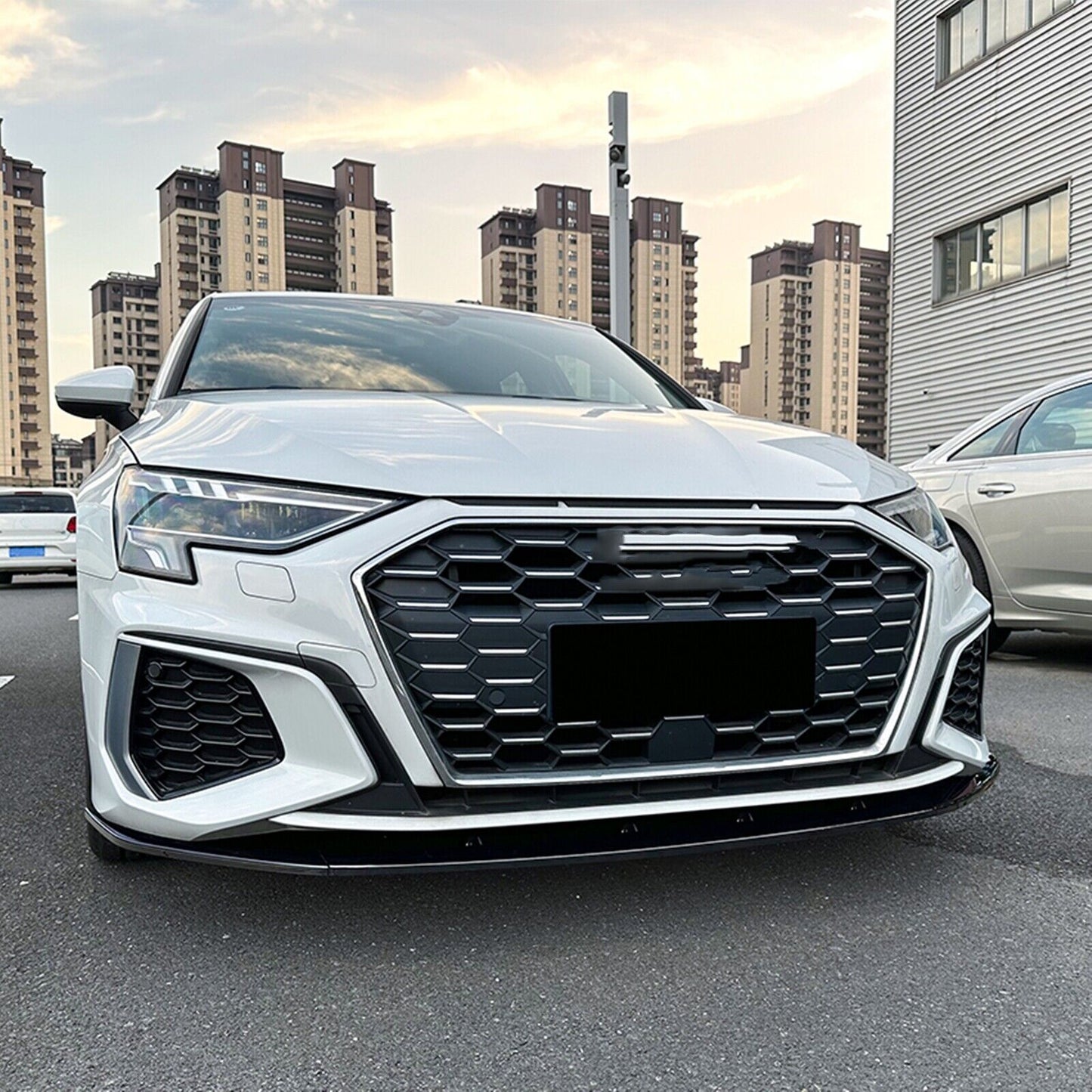 Gloss Black Front Bumper Spoiler Lip Splitter fits Audi A3 8Y S3 2021-UP