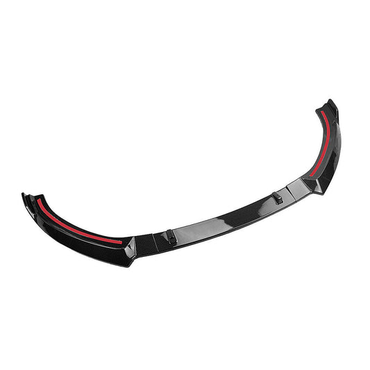 Carbon Fiber Look Front Spoiler Splitter Lip fits Audi A3 S3 2017 2018 2019 Black