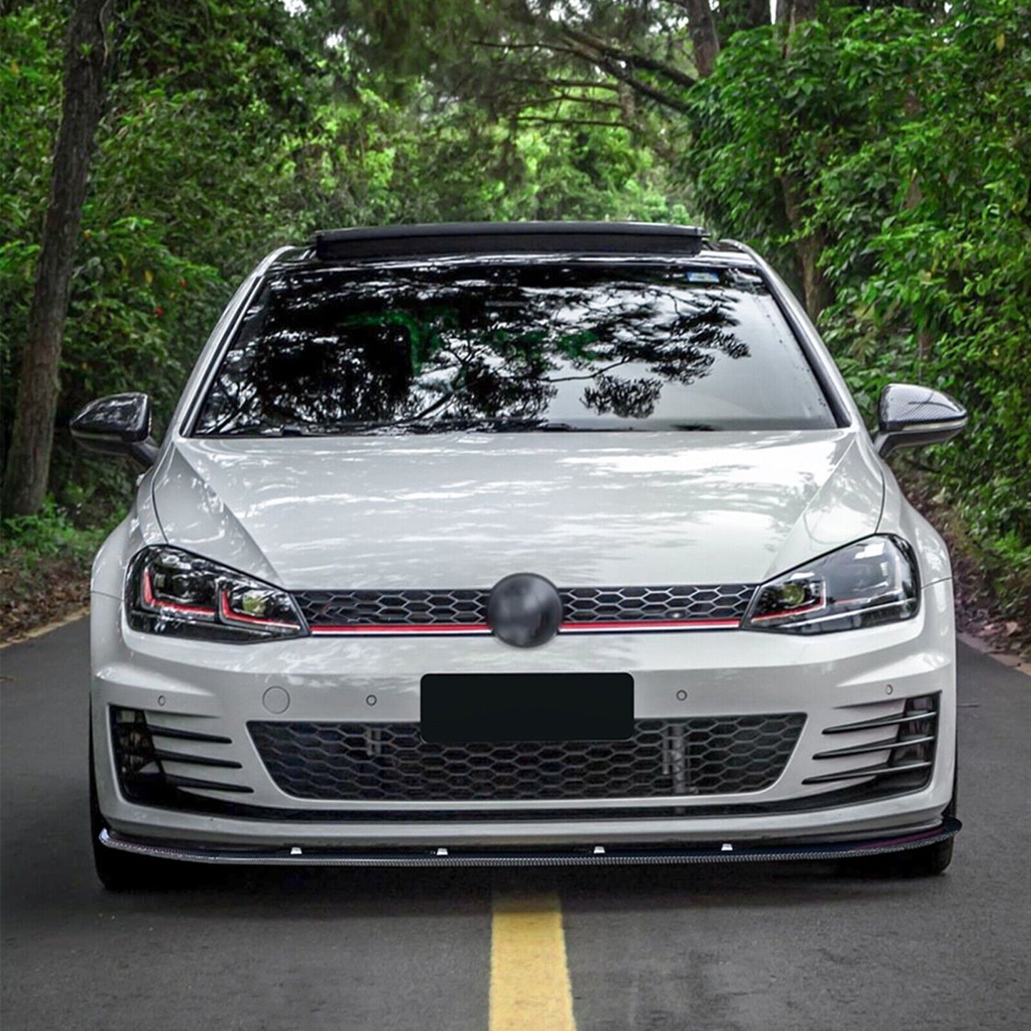 Carbon Look Front Bumper Spoiler Lip Splitter fits VW Golf 7 MK7 Rline 2013-2016