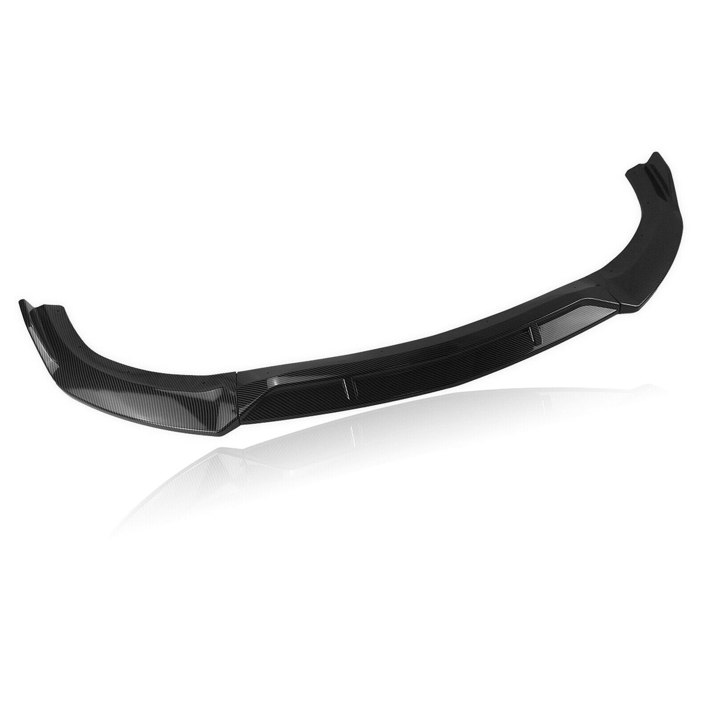 Black Front Bumper Spoile Lip fits Benz 2013 2014 2015 W212 E63 Carbon Fiber Look