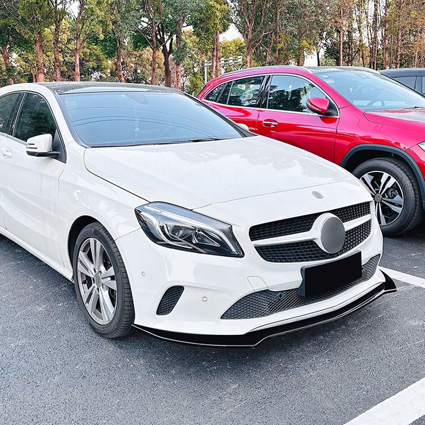 3x Front Spoiler Lip Splitter Kit fits Mercedes Benz A Class W176 16-18 Black