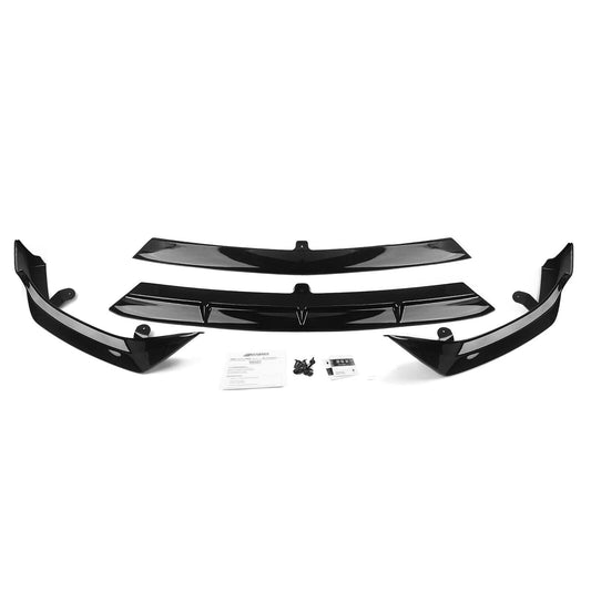 Front Bumper Spoiler Lip Side Cover Black fits Benz C Class W206 22-23 AKASAKA