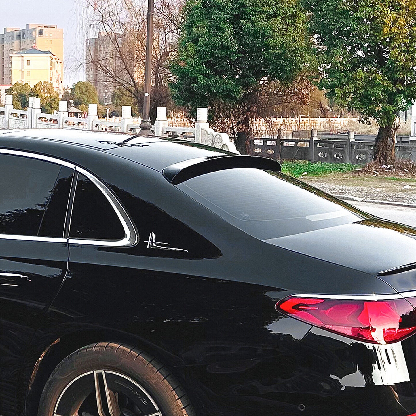 Rear Spoiler Roof Wing fits Mercedes Benz E Class W214 E260 E300 2024 Black
