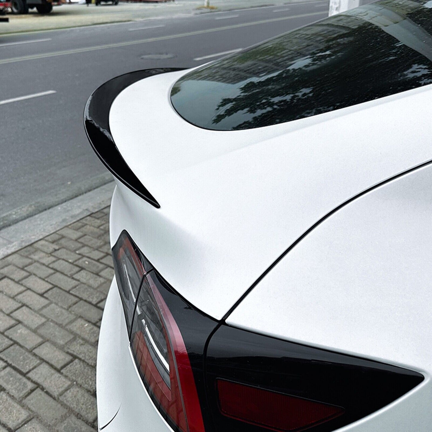 fits Tesla Model Y 2020-2024 2021 Rear Trunk Spoiler Lip Tail Wing Gloss Black