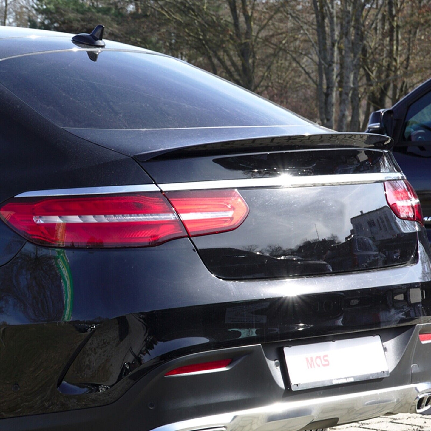 fits Mercedes Benz GLE Coupe Sport AMG 2015-19 Rear Trunk Spoiler Lip Gloss Black