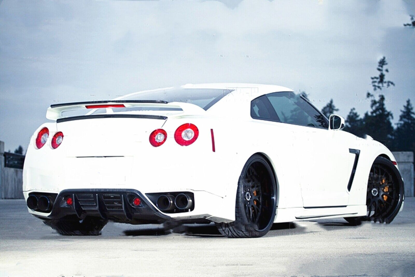 Carbon Fiber Black Rear Bumper Diffuser fits Nissan Skyline GTR GT-R 2008-2011