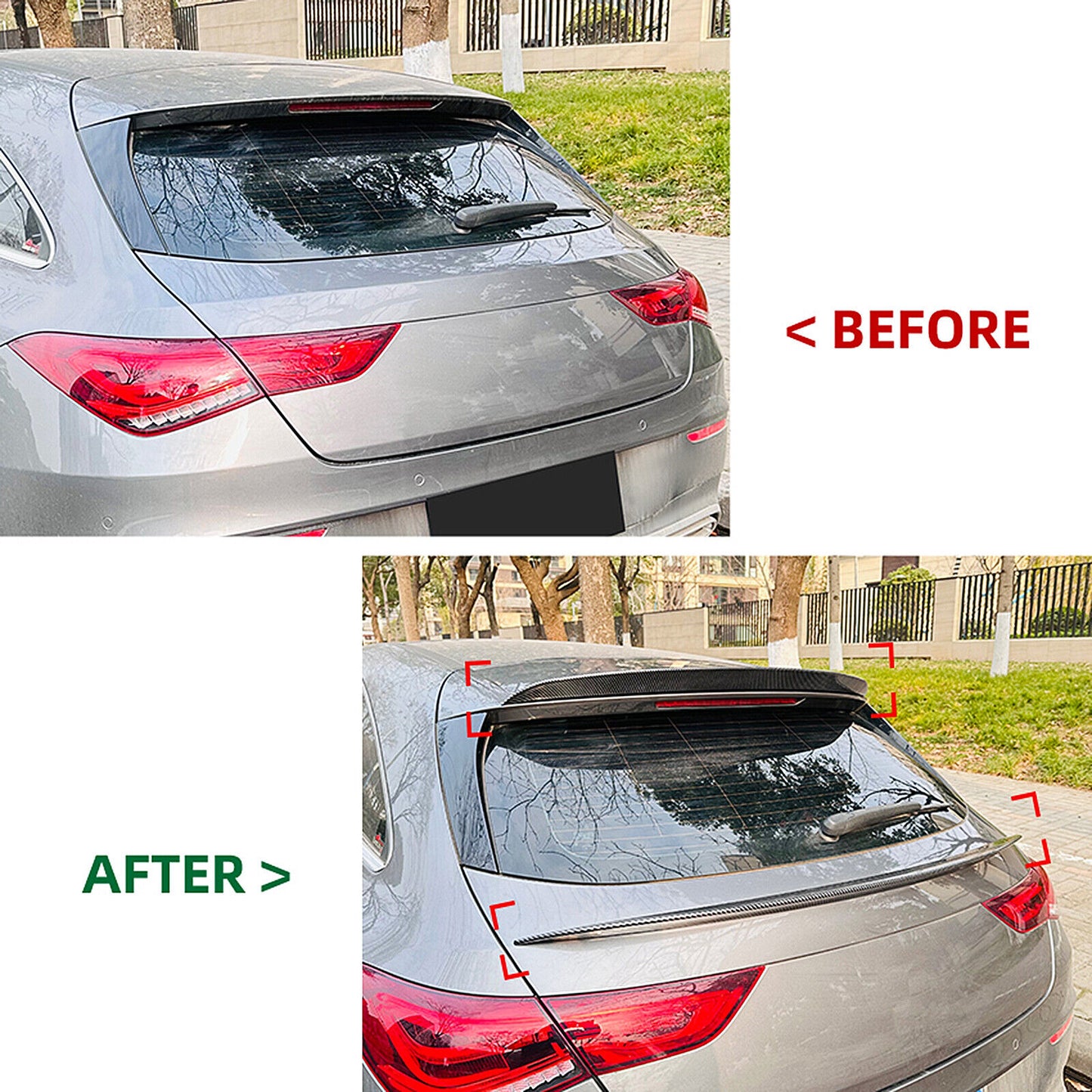 Gloss Black Rear Roof + Trunk Spoiler Lip fits Benz X118 CLA200 CLA35 2019-2022